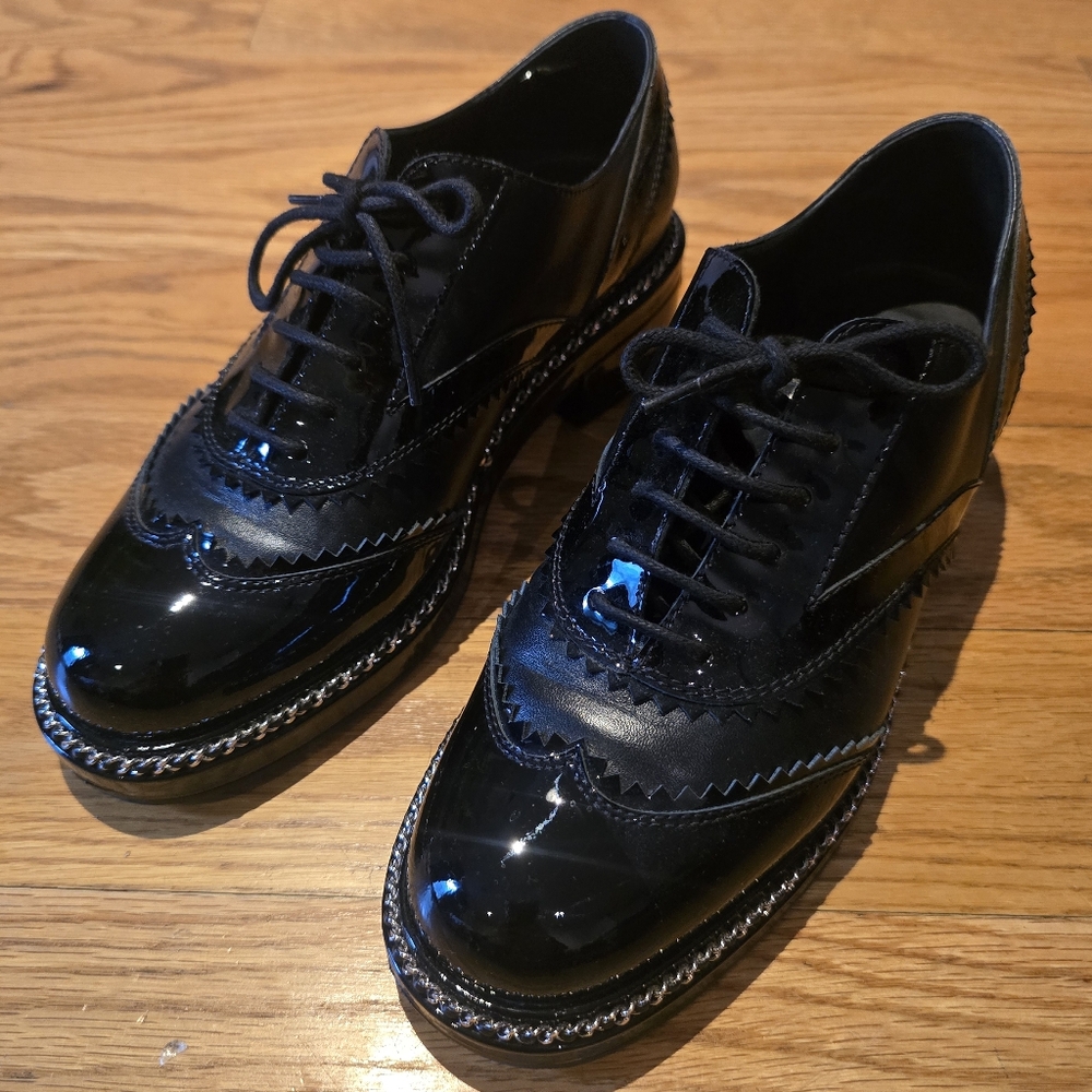 Authentic Chanel Chain Around Oxford Shoes